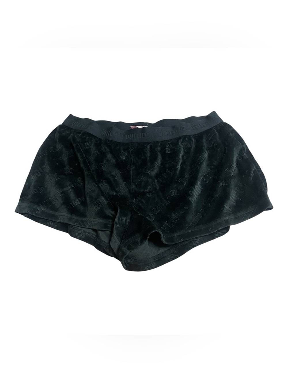 Juicy Couture Shorts Womens Black Velour Y2K Pajama Sleepwear Loungewear